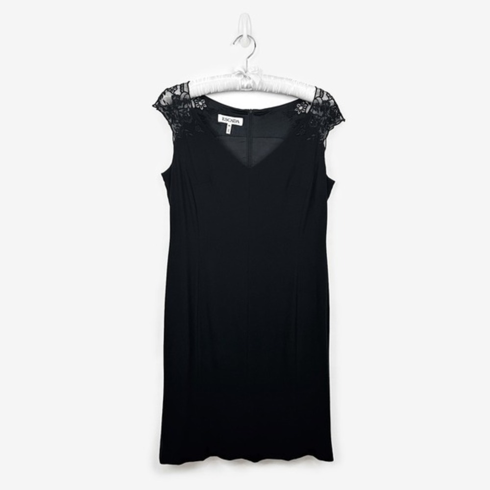 Escada Sheath Dress Size 38 Black Classic Quiet Luxury Minimalist